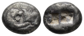 Kings of Lydia, Kroisos (c. 564/53-550/39 BC). AR Stater (19mm, 10.47g). Sardes. Confronted foreparts of lion right and bull left R/ Two incuse square...