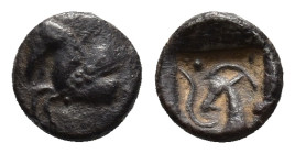 Caria, Halikarnassos, c. 500-480 BC. AR Obol (9.5mm, 0.95g). Forepart of Pegasos left R/ Head of a goat left, three pellets around; all within incuse ...