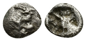 Caria, Mylasa(?), c. 520-490 BC. AR Hekte - Sixth Stater (12mm, 1.67g). Forepart of lion right R/ Incuse square. SNG Kayhan 931. Good Fine