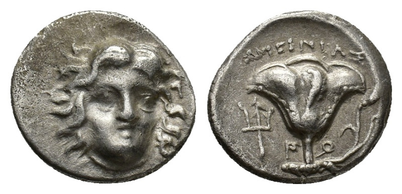 Islands off Caria, Rhodes, c. 299-205 BC. AR Hemidrachm (14,00 mm, 2,97 g). Head...