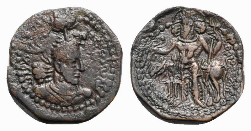 Kushano-Sasanian, Hormizd I (c. AD 270-300). Æ (17mm, 2.90g, 12h). Harid. Crowne...