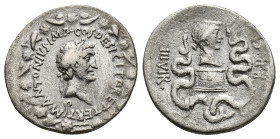 Ionia, Ephesus, 39 BC. Mark Antony and Octavia (40-35 BC). AR Cistophorus (27,1 mm, 11,15 g). RPC I, 2201. Very fine.