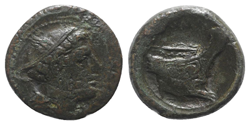 Anonymous, Rome, 217-215 BC. Æ Semuncia (20mm, 5.32g, 11h). Head of Mercury r., ...