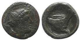 Anonymous, Rome, 217-215 BC. Æ Semuncia (20mm, 5.32g, 11h). Head of Mercury r., wearing winged petasus. R/ Prow r. Crawford 38/7; RBW 100. Good Fine