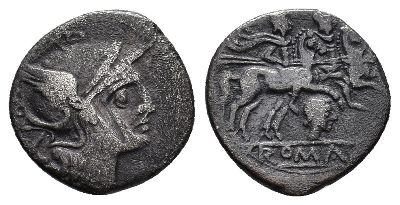 Horatius. AR Denarius (16,7 mm, 3,16 g). Uncertain mint, c. 206-200 BC. Crawford...