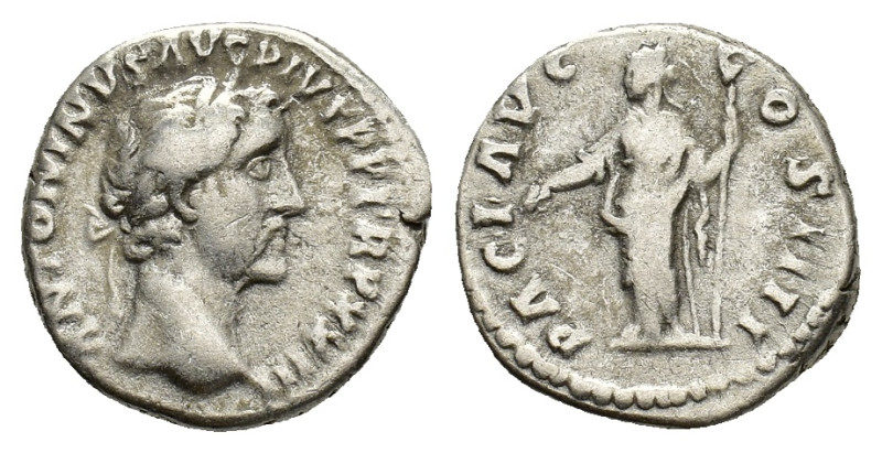 Antoninus Pius (138-161). AR Denarius (17,7 mm, 3,38 g). Rome, AD 159-160. Laure...