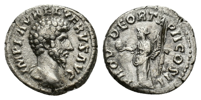 Lucius Verus (161-169). AR Denarius (17,6 mm, 3,39 g). Rome, AD 161-162. IMP L A...