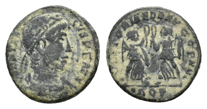 Constantius II (337-361). Æ Follis (14,26 mm, 1,60 g). Aquileia, AD 347-348. RIC...