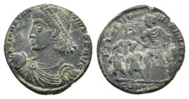 Constantius II (337-361). Æ Follis (19,21 mm, 3,53 g). Constantinople, AD 348-351. RIC 84. Very fine.