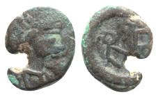 Leo I (457-474). Æ (10.5mm, 0.71g, 12h). Constantinople(?). Pearl diademed, draped and cuirassed bust r. R/ Monogram within wreath. Cf. RIC X 683. Pie...