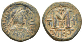 Justinian I (527-565). Æ 40 Nummi (28,15 mm, 18,05 g). Nicomedia. Sear 199. Very fine.
