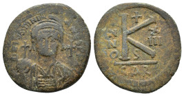 Justinian I (527-565). Æ 40 Nummi (29,26 mm, 11,90 g). Carthage, year 13 (539/40). Sear 261. About very fine.