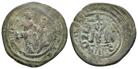 Heraclius with Heraclius Constantine (610-641). Æ 40 Nummi (35,6 mm, 12,76 g). Nicomedia, year 2 (612/3). Sear 834. About very fine.