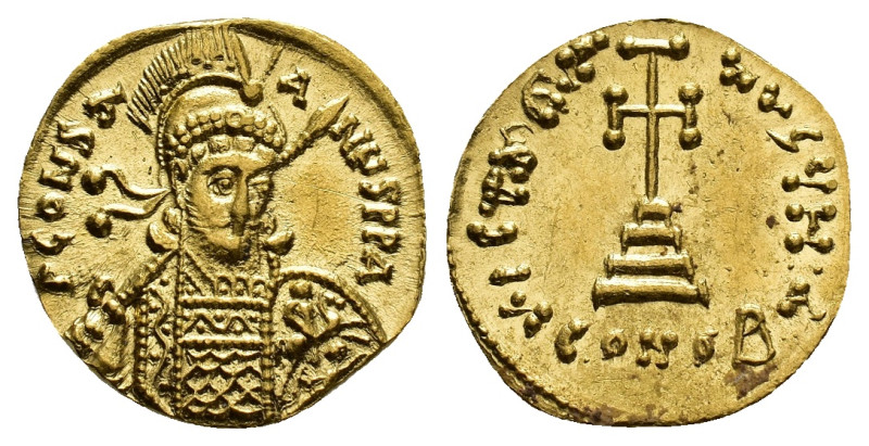 Constantine IV Pogonatus (668-685). AV Solidus (18mm, 4.40g). Constantinople. Se...