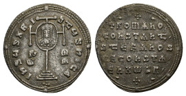 Constantine VII Porphyrogenitus, with Romanus I, Stephen, and Constantine (913-959). AR Miliaresion (23,4 mm, 2,77 g). Constantinople, AD 931-944. Sea...