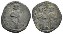 Constantine X Ducas with Eudocia (1059-1067). Æ 40 Nummi (26,48 mm, 10,16 g). Constantinople. Sear 1853. About very fine.