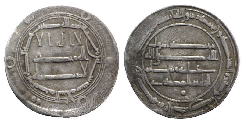 Abbasid, Al-Mahdi (AH 158-169 / AD 775-785). AR Dirham (26mm, 2.82g). Madinat al...