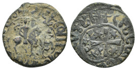 Armenia, Cilician Armenia. Hetoum I (1226-1270). Æ Kardez (23,24 mm, 5,73 g). AC 359 var. (stars in all four quarters). About very fine.
