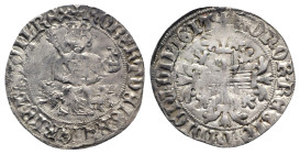 Italy, Napoli. Roberto I d'Angiò (1309-1343). AR Gigliato (29mm, 3.97g, 2h). King seated facing on lion throne, holding sceptre and globus cruciger. R...