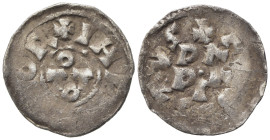 Italy, Pavia. Otto I (961-973). BI Denario (17mm, 1.17g, 12h). Legend around OTTO. R/ Legend around PAPIA. Biaggi 1823. Near VF