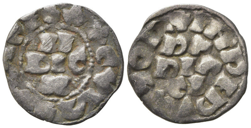 Italy, Pavia. Enrico II di Franconia (1046-1056). AR Denaro (16mm, 0.97g). HE/RI...