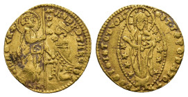 Italy, Venezia, Andrea Contarini (1368-1382). AV Ducato (19mm, 3.48g). Paolucci 1. Near VF