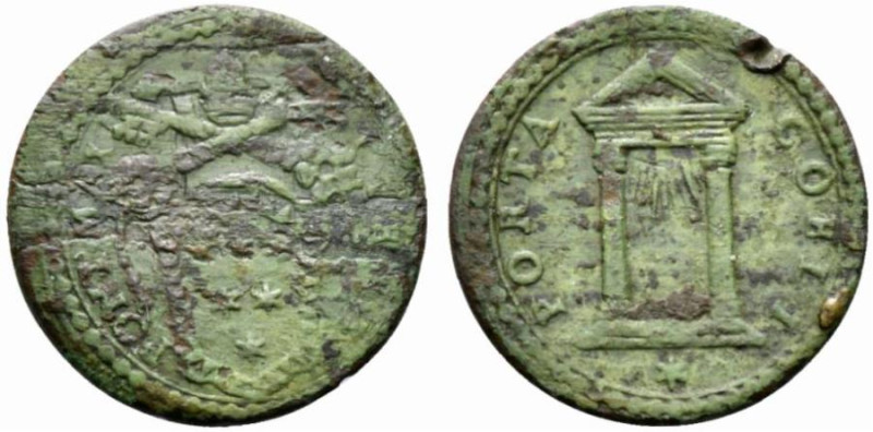 Italy, Papal States, Gubbio, Clemente X (1670-1676). Æ Quattrino (20mm, 3.70g, 6...