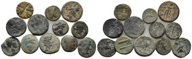 Lot of 12 Greek and Roman Provincial Æ coins, to be catalog. Lot sold as is, no return.