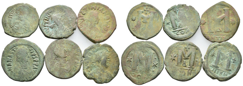 Lot of 6 Byzantine Æ coins, to be catalog. Lot sold as is, no return.