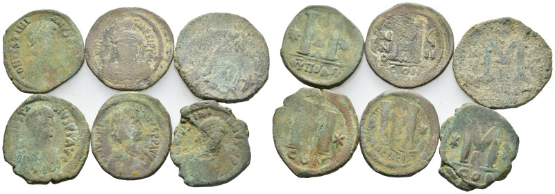 Lot of 6 Byzantine Æ coins, to be catalog. Lot sold as is, no return.