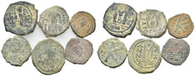 Lot of 6 Byzantine Æ coins, to be catalog. Lot sold as is, no return.