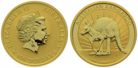 AUSTRALIA. 100 Dollars 2011, Nugget (Kangaroo), 1 oz fine gold, UNC