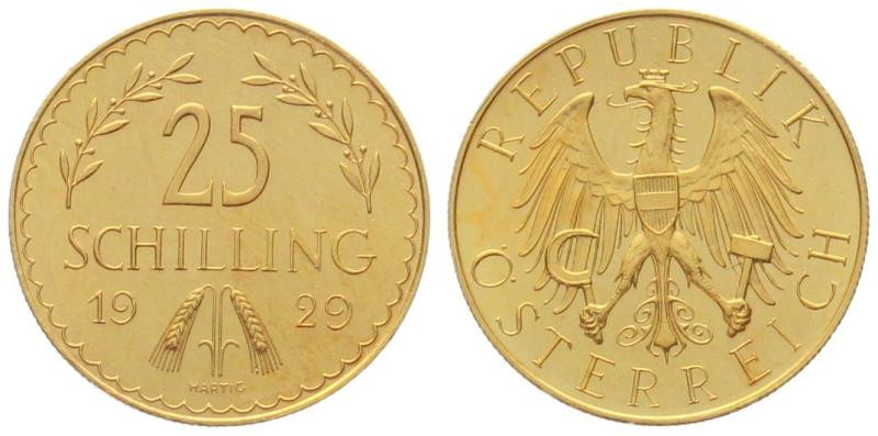AUSTRIA. 25 Schilling 1929, gold, UNC

Gold 5.881 (0.900)