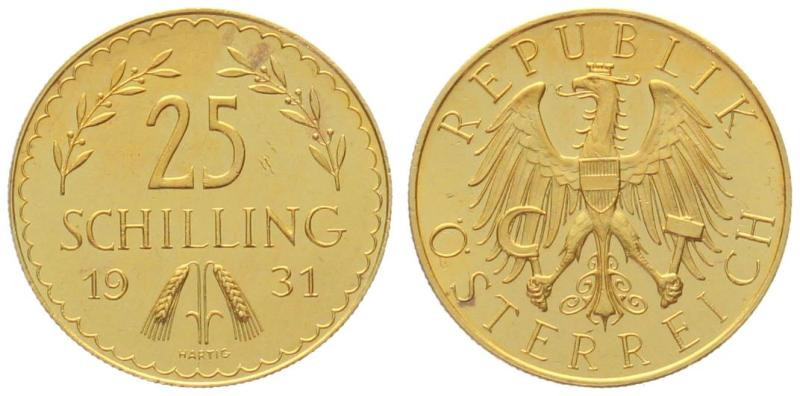 AUSTRIA. 25 Schilling 1931, gold, UNC-

Gold 5.881 (0.900)