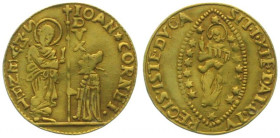 VENICE. Zecchino ND, Giovanni Corner II (1709-1722), gold, XF-