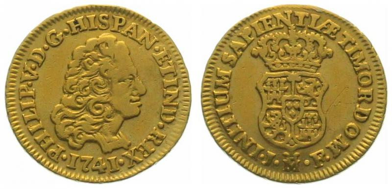 SPAIN. Escudo 1741 JF, Madrid mint, Philip V, gold, VF+

KM # 342, gold 3.38 (...