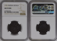 RUSSIA. Denga 1731, ANNA, copper, NGC AU 55BN