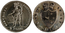 AARGAU. Thaler, 4 Francs 1812, silver, AU!