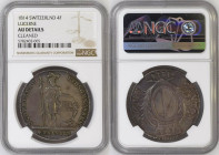 LUZERN. 4 Francs (Thaler) 1814, silver, NGC AU Details