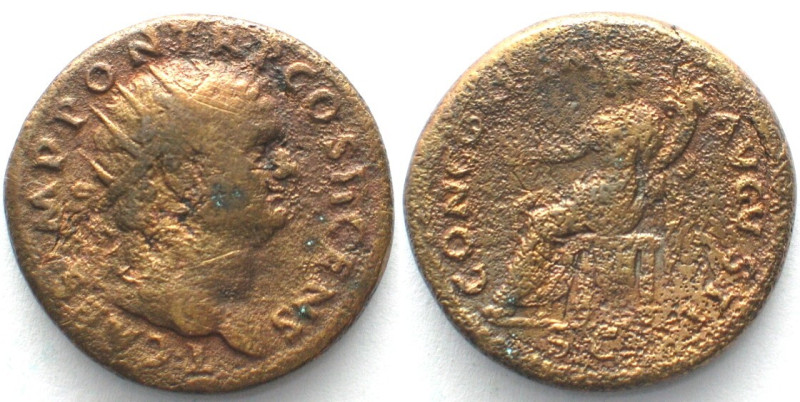 TITUS. AE Dupondius 73 AD, CONCORDIA AVGVSTI under VESPASIAN, VF/VF+

RIC 647,...