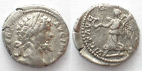 SEPTIMIUS SEVERUS. AR Denarius 197-198 AD, VICT AVG, Victory, XF!