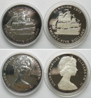 BERMUDA. 2 x 25 Dollars 1977, Ship, SILVER JUBILEE, silver, in Prooflike & Proof