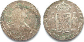 BOLIVIA. 8 Reales 1791 PR PTS, Potosi mint, CHARLES IV silver VF-XF