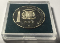 DOMINICAN REPUBLIC. Trial 1 Peso 1989, COLUMBUS DISCOVERY, Cu-Ni, 20g, Proof