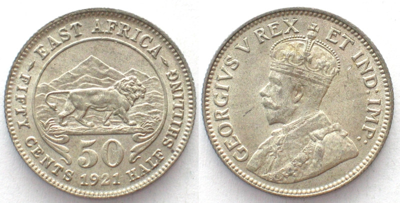 EAST AFRICA. 50 Cents 1921, GEORGE V, silver, UNC!

KM # 20. Rare in this cond...