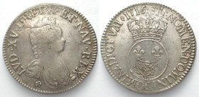 FRANCE. Ecu 1716 S, Reims mint, LOUIS XV, silver, XF!