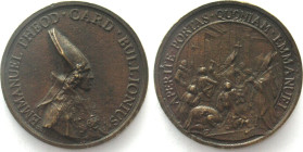 Emmanuel-Théodose de La Tour d'Auvergne, cardinal de Bouillon (1643-1715). Bronze cast medal ND, ca.1755, by Dubut 58mm, AU