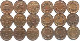 NIEVRE. 9 Agriculture prize medals 1875-77, bronze, 41mm, AU