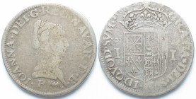 NAVARRE. Teston 1566, Pau mint, Joan III d'Albret, silver, VF-