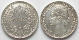 FRENCH INDO-CHINA. 1 Piastre 1931, silver, UNC-